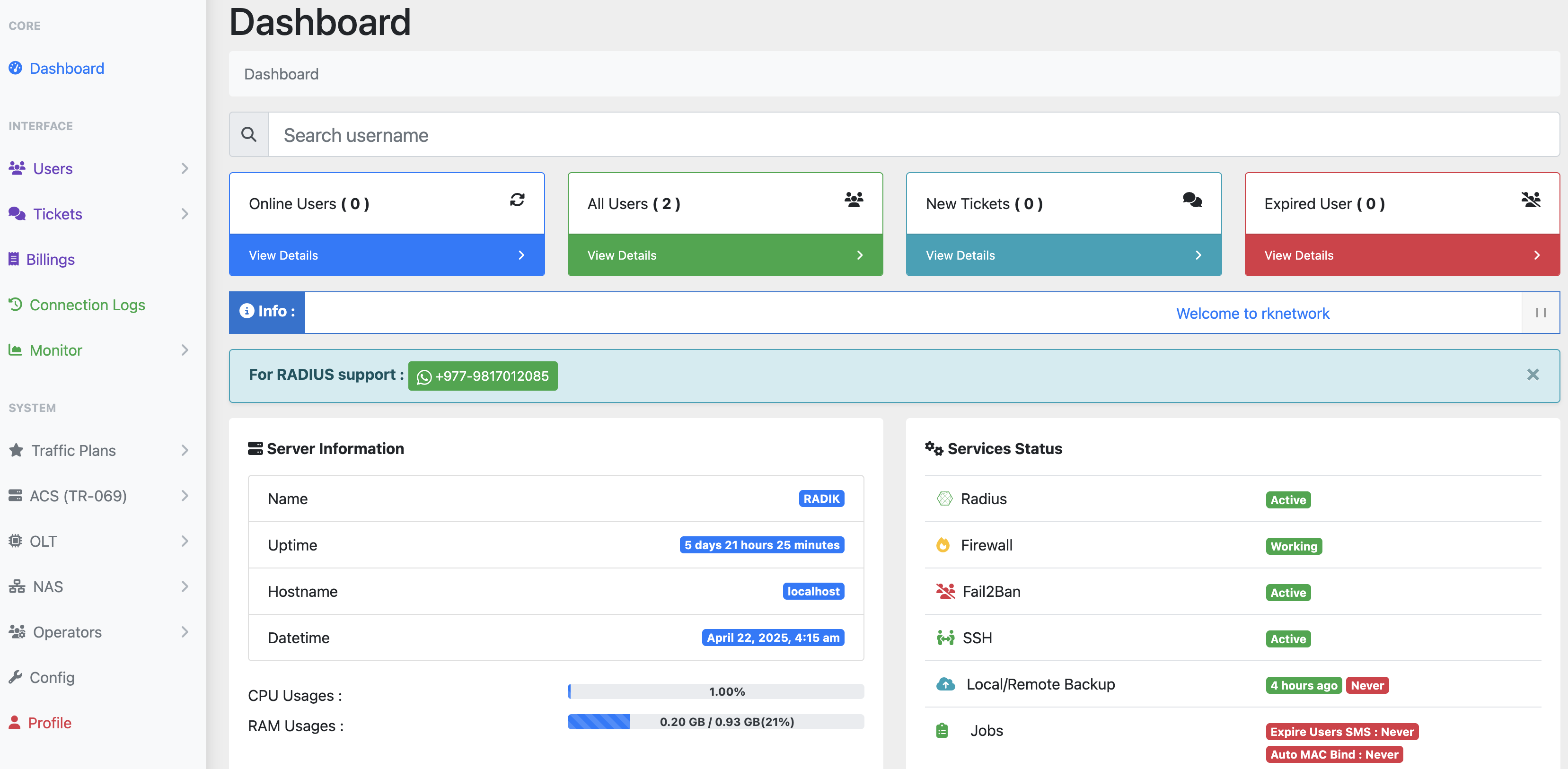ISP Dashboard